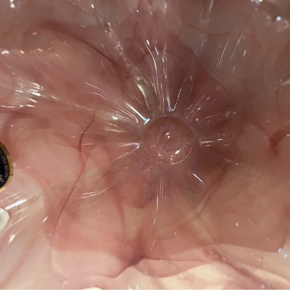 Made in Italy, Lavorazione, Arte Murano, Pink Swirl Decorative Art Piece. - Picture 3 of 6